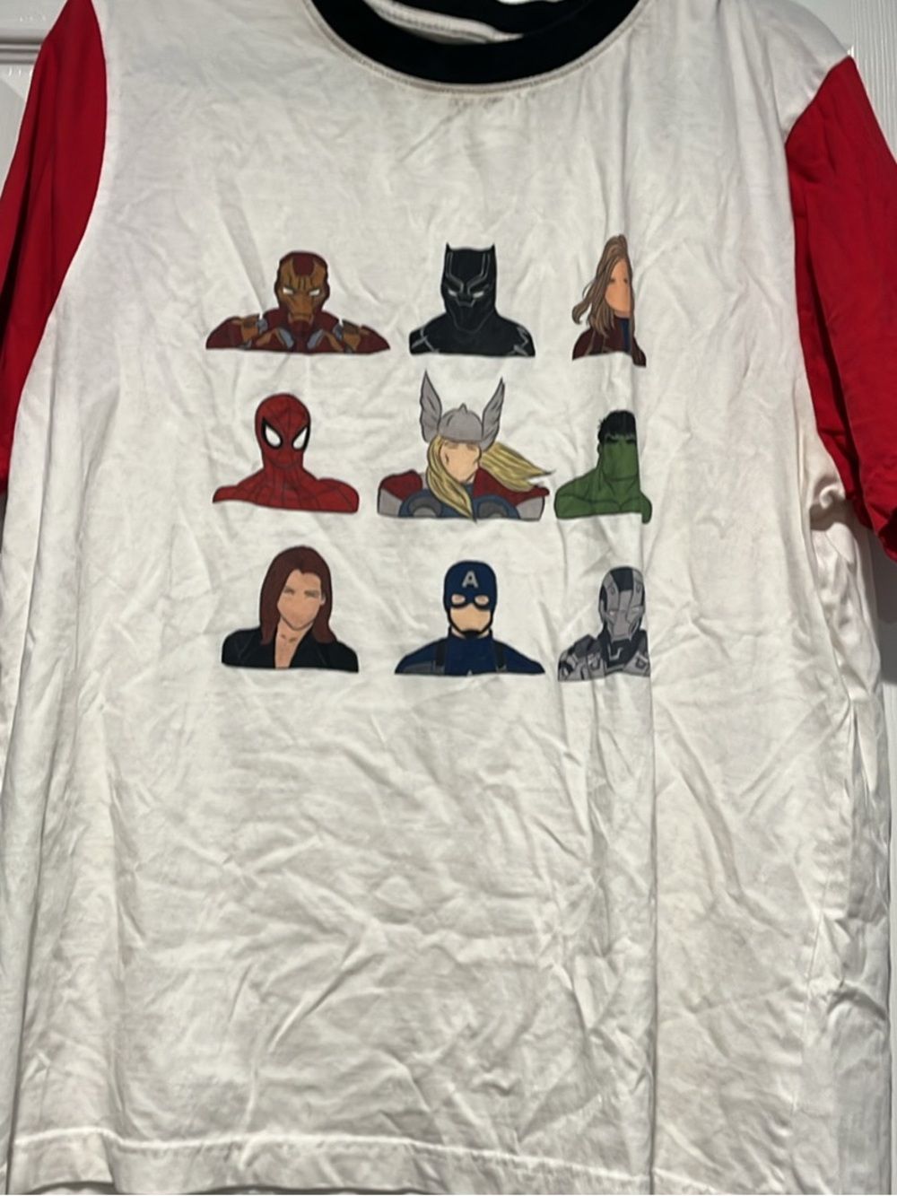 Disney Marvel Heroes Graphic Raglan Tee - White & Red